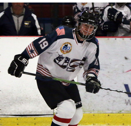 Senior hockey player